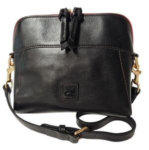 Dooney & Bourke Florentine Cameron Black Vacchetta Leather Crossbody Bag EUC!!